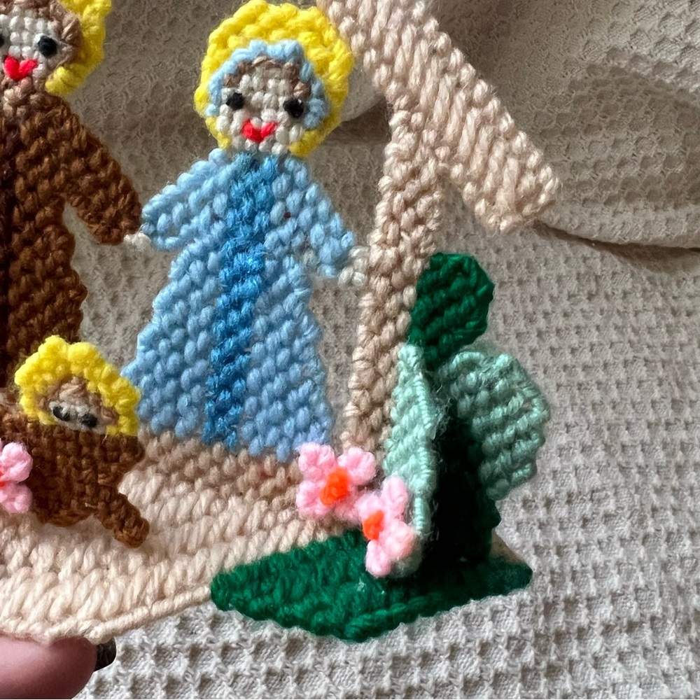 Vintage Christmas Nativity Joseph Mary‎ Jesus Needlepoint Canvas - Picture 4 of 6